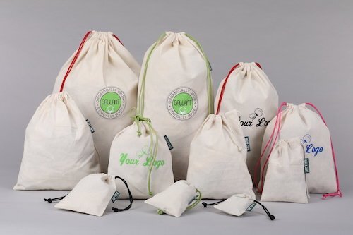 Organic top drawstring bags